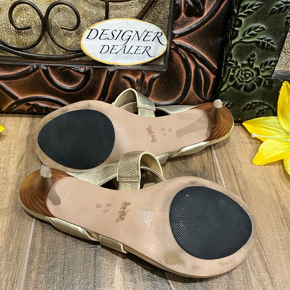 Authentic COACH Olina Gold Sandals Size 6.5B GUC! - Picture 7 of 10